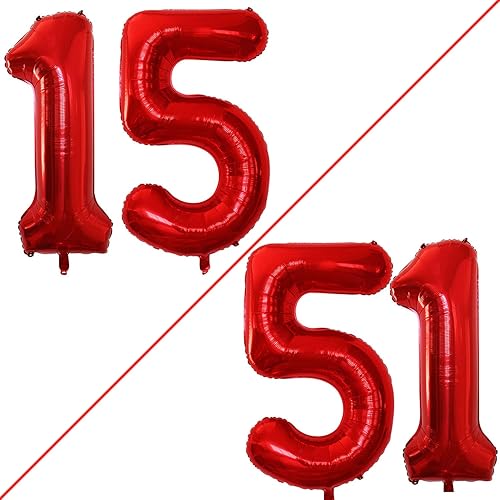 Miniatura 111 de GOER Globos con el número 40 para decoraciones de fiesta de cumpleaños número 40, globos de helio de aluminio jumbo de 42 pulgadas para 40