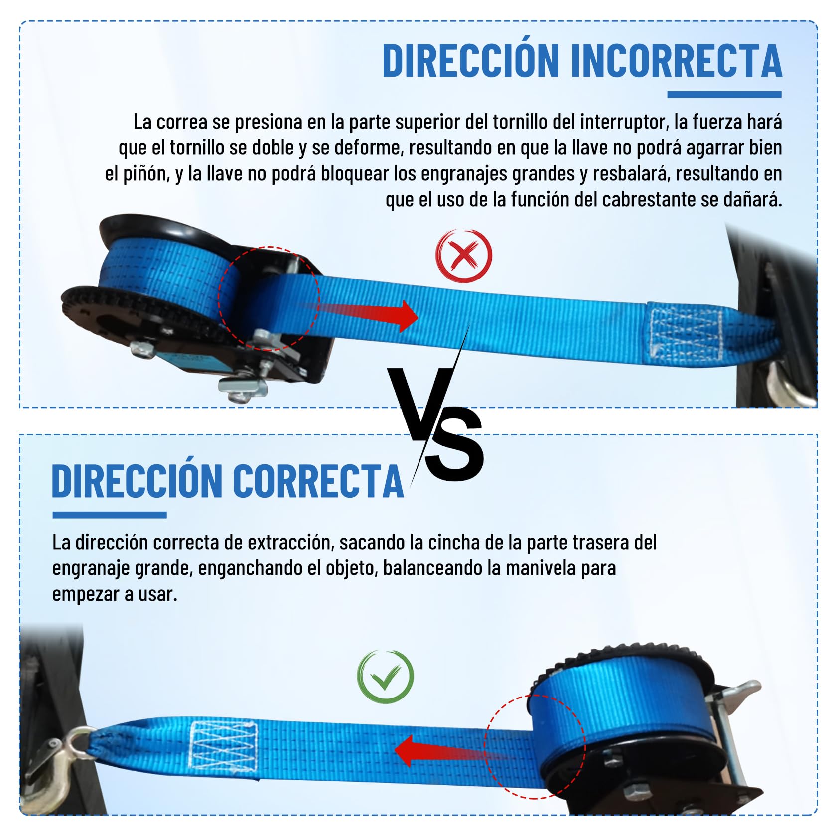 Pindex Cabrestante manual con correa de 10m, cabrestante manual de cuerda de 1000kg con banda de correa, cabrestante para barco, cabrestante de correa manual con freno antirretorno para taller, garaje