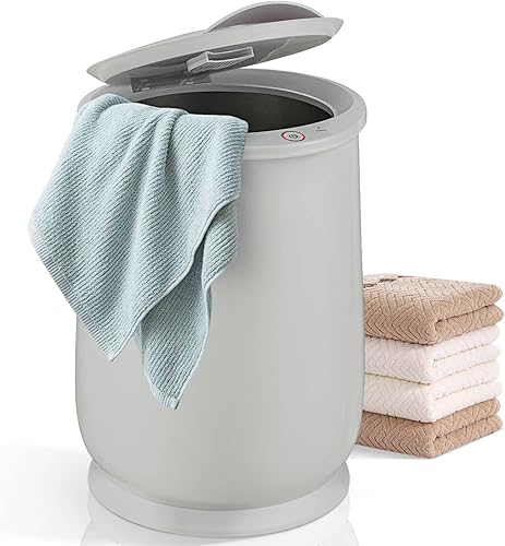 Giantex Cubo calentador de toallas para baño, calentador portátil de toallas calientes de spa, tapa abatible, soporte para fragancia, apagado