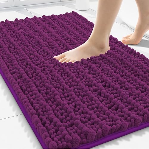 Miniatura 307 de Smiry Alfombras de Baño 24 x 16 pulgadas, Tapetes de Baño de Chenilla Extra Suaves y Absorbentes, Respaldo de Goma Antideslizante, Lavable a Azul