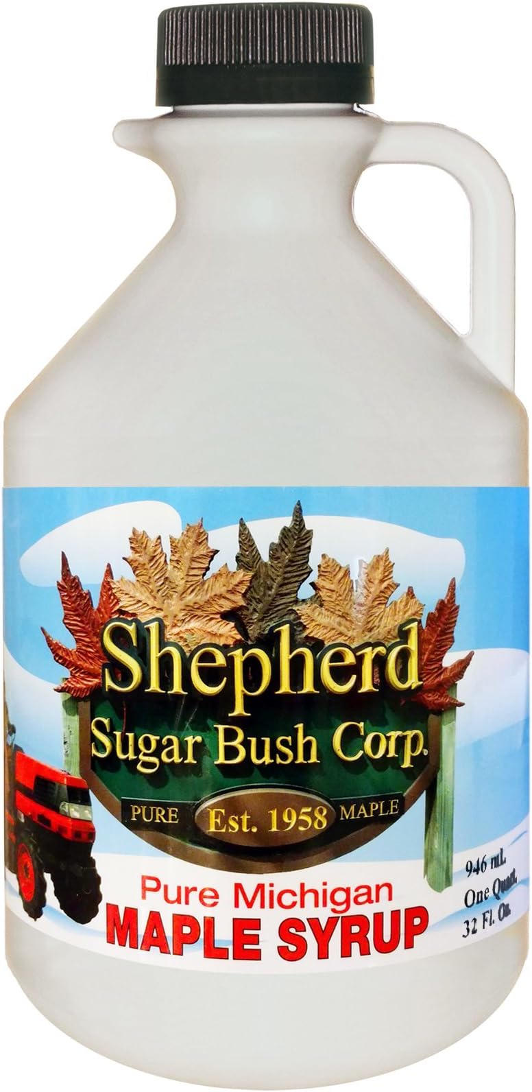 Shepherd Sugar Bush Michigan Maple Syrup Quart (32 oz / 946 ml)