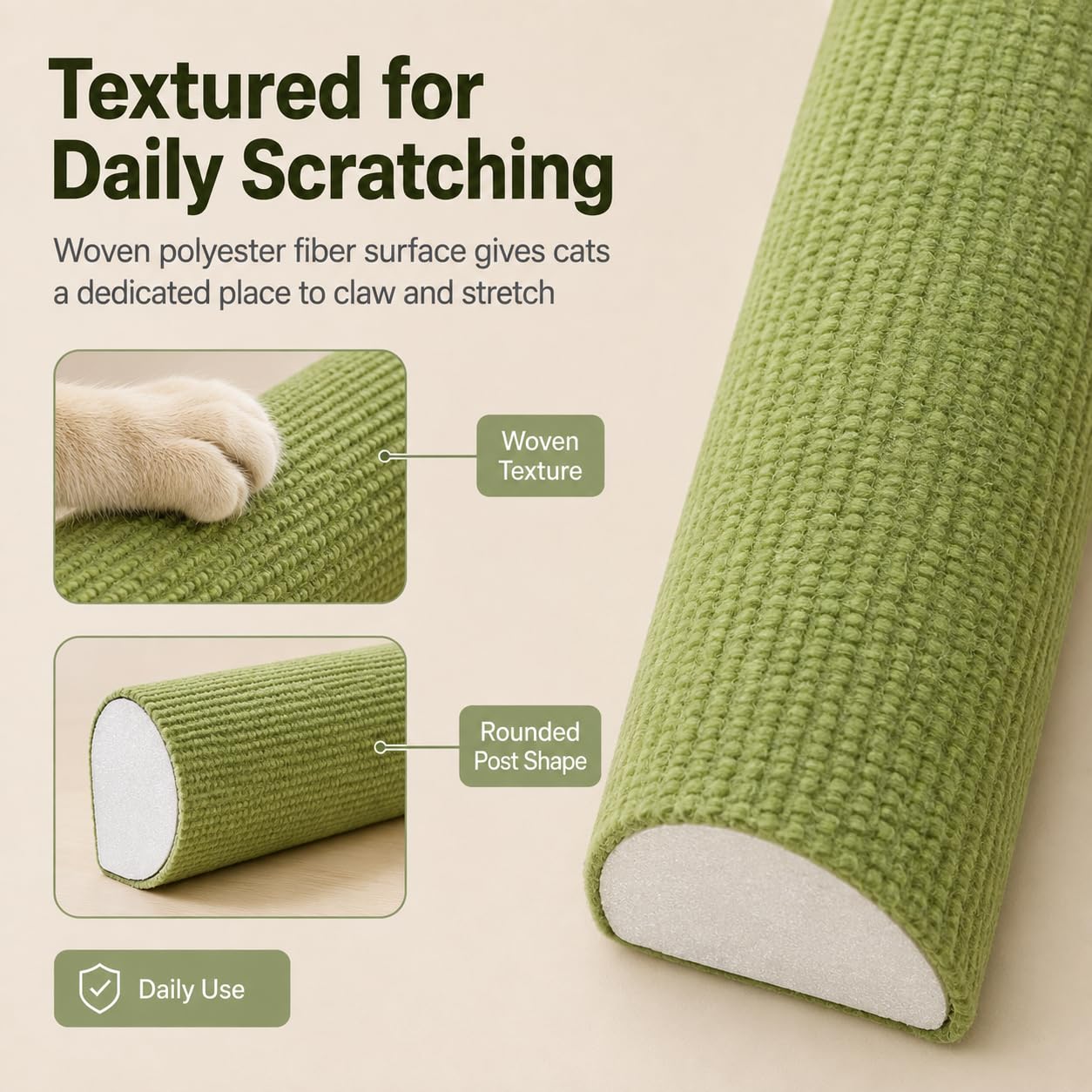 Selbstklebende Katzen-Kletterstangen für Wand, 4er-Pack，Grau