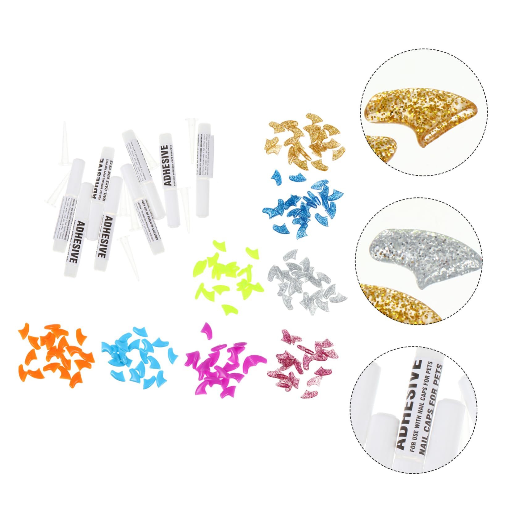 Toddmomy 480 Pcs Ensemble D'Ongles pour Animaux De Compagnie Couvre-Griffes De Chat Couvre-Griffes pour Animaux De Compagnie Capuchons pour Chats Capuchon De Griffe De Chat Protège-Ongles