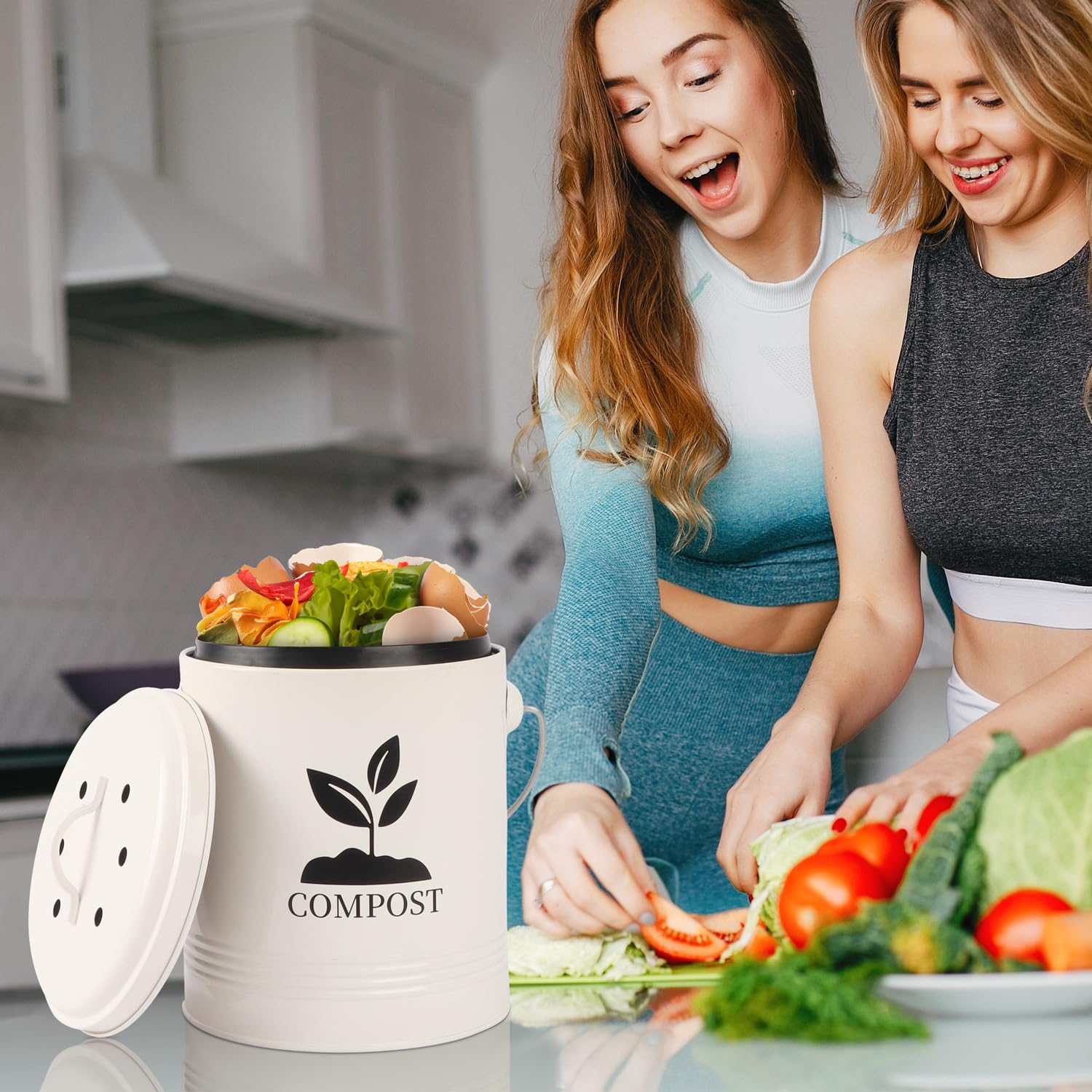 Kitchen Counter Composter Kitchen Counter Compost Bin Kitchen Counter Compost Bin 1.0 Gallon,