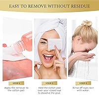 Vista 7 de QUEWEL Pegamento de pestañas en racimo 6ml, pegamento para pestañas en racimo negro, pegamento de pestañas de larga duración para extensiones