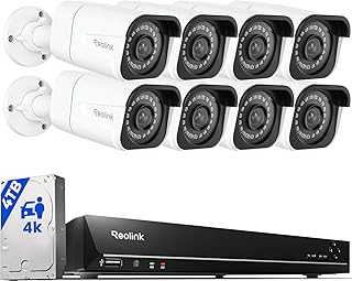 Reolink 4K Überwachungskamera Set, Videoüberwachung mit 8X 8MP PoE IP Kamera und 16CH 4TB HDD NVR, Personenerkennung und Fahrzeugerkennung, IP66, 30M IR Nachtsicht für Aussen, Innen, RLK16-800B8