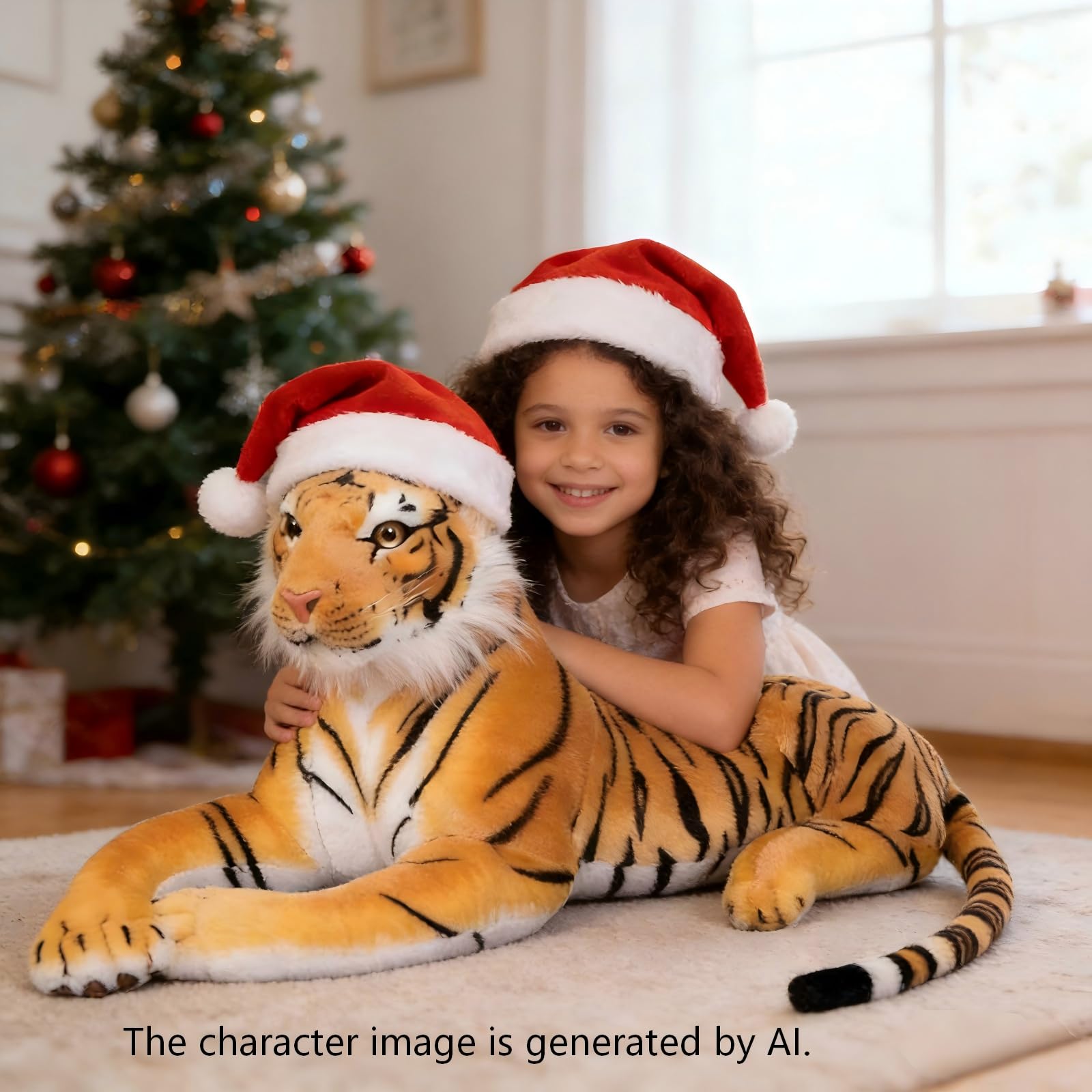 Photo 1 of DHXSTSM Large Tiger Stuffed Animal-Stuffed Tiger Plush Toy- Giant Tiger Stuffed Animal (27inches,Excluding Tail)