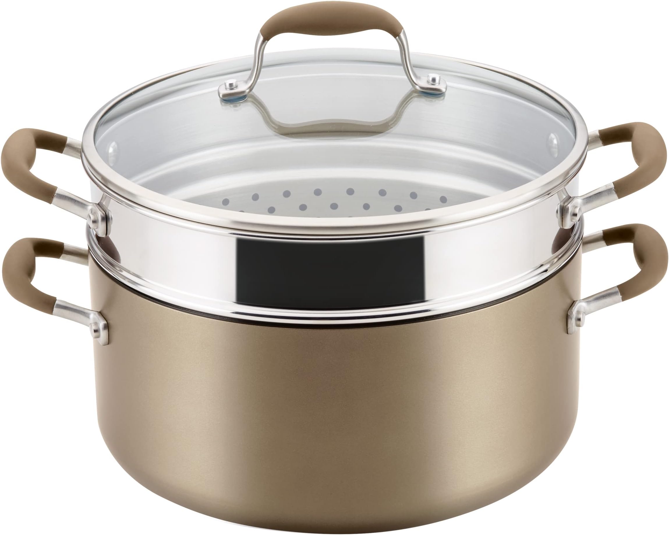 Advanced Home Hard-Anodized Nonstick Open Stock Cookware (8.5 Qt. Wide Stockpot, Bronze)