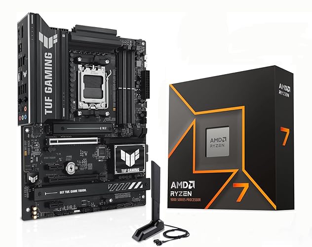 Micro Center AMD Ryzen 7 9700X CPU Processor with ASUS TUF Gaming B850-PLUS WiFi AM5 ATX Motherboard (DDR5, PCIe 5.0, 3X M.2, Wi-Fi 7, USB 20Gbps Type-C) - AMD Ryzen 7 9700X+ASUS TUF Gaming B850-PL WiFi