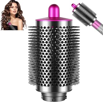 Large Round Volumizing Brush and Smoothing Dryer Nozzle for Dyson Airwrap Styler, Large Round Brush Attachment& Dryer Flyaway Smoother Attachment Compatible with Airwrap HS01/HS05Rose