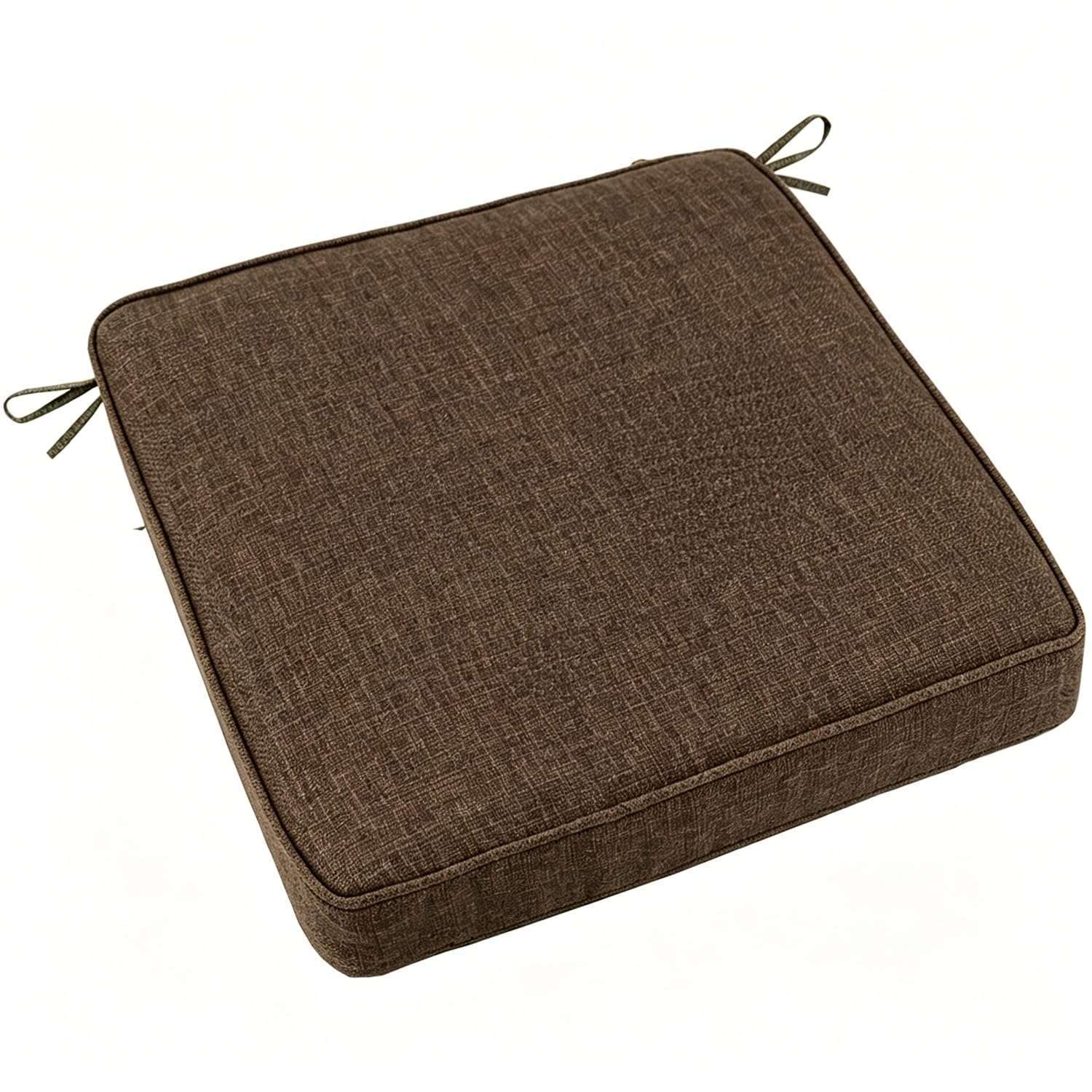 PLCIVSA Square Seat Cushions 25×25/30×30/45×45/50×50cm for Kitchen Chairs/Dining/Office,Memory Foam Chair Pads with Ties & Non-Slip Bottom,Washable Removable(Dark coffee,25x25x5cm)