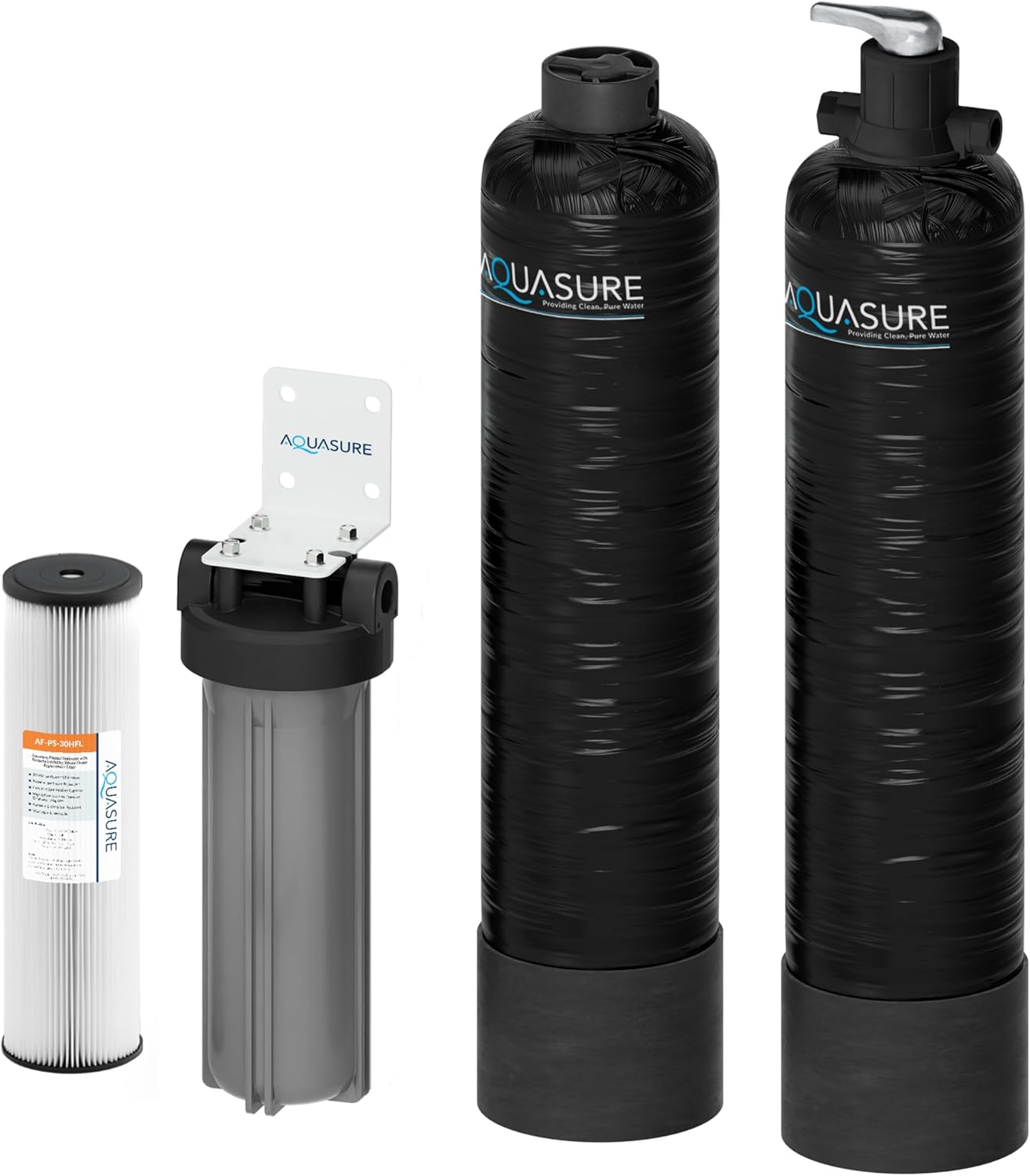 Aquasure Serene Lite 800K Gallons Whole House Salt-Free Water Conditioner/Descaler Bundle with Pleated Sediment Filter and GAC/KDF55 Treatment System for 1-3 Bathrooms | Removes 99% of Contaminants Aquasure Serene Lite 800K Gallons Whole House Salt-Free Water Conditioner/Descaler Bundle with Pleated Sediment Filter and GAC/KDF55 Treatment System for 1-3 Bathrooms | Removes 99% of Contaminants