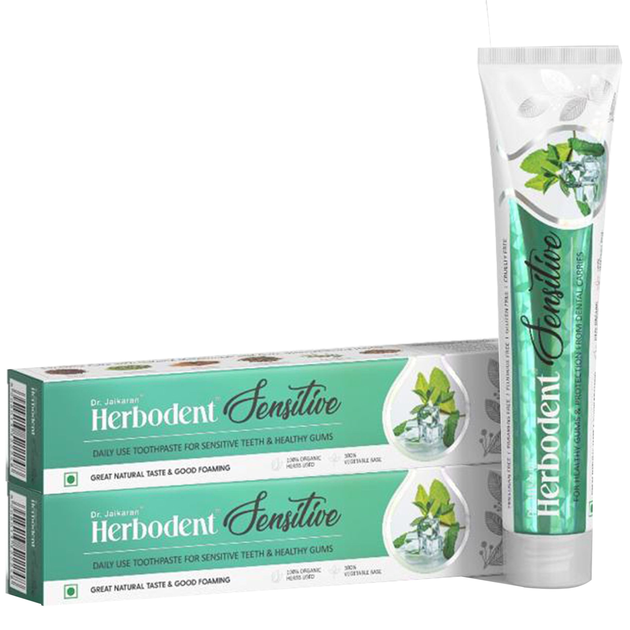 Herbodent® Sensitive Toothpaste, 100g Pack of 2 | for Enamel Repair & Cavity Protection, Fluoride Free, Sensitive Care with Natural Mouthwash & Gum Strengthening Herbs Clove, Tomar, Long Pepper & more.