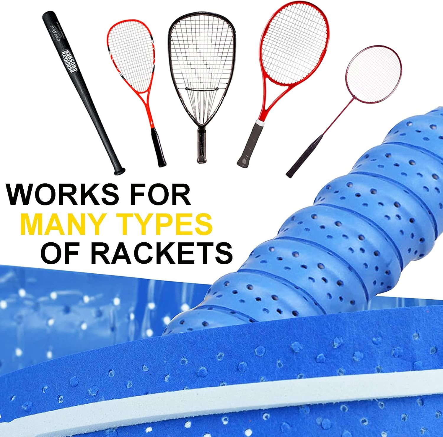 ATGRS Tennis Grip Tacky Tennis Racket Grip Tape Absorbent Anti-Slip Tennis Overgrip for Tennis Badminton Pickleball Racquet Handle Grip with Damping Ridges Overgrips (3 Pack - Red) : Sports & Outdoors