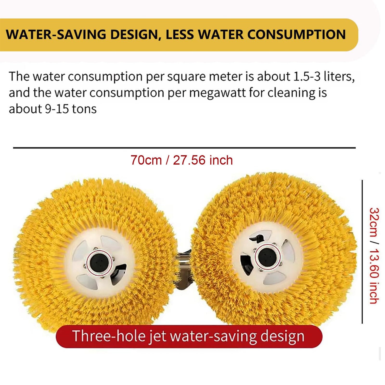 Cepillo Solar Rotativo Profesional con Mango Telescópico, Limpiador De Paneles Solares Exterior, Kit Multifunción para Uso Doméstico O Industrial 5.5M-Dualuse