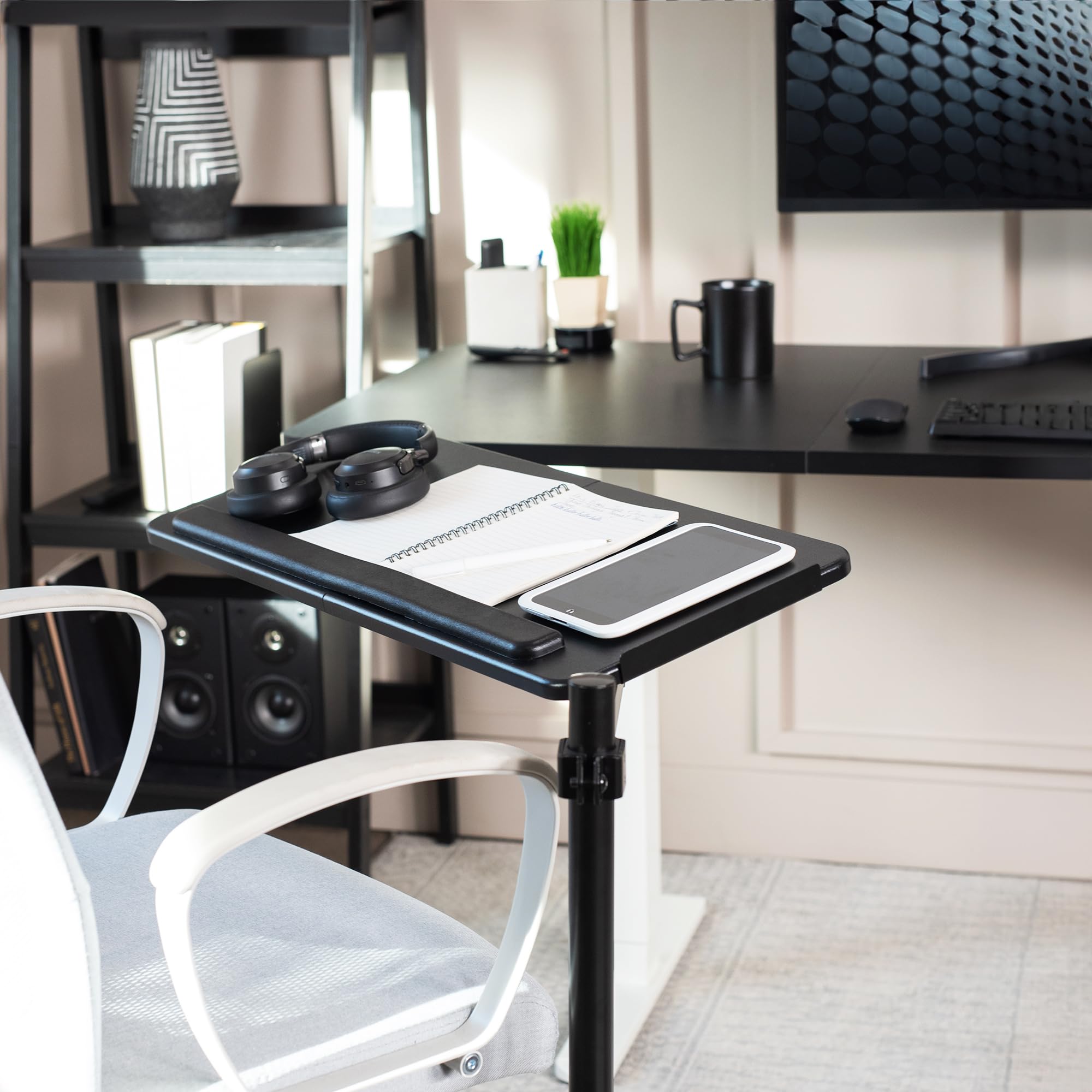 VIVO MOUNT-KB08C - Sedia da ufficio con supporto per tastiera e mouse, 66 x 30 cm, inclinabile ergonomicamente, rotazione a 360 gradi, colore: nero