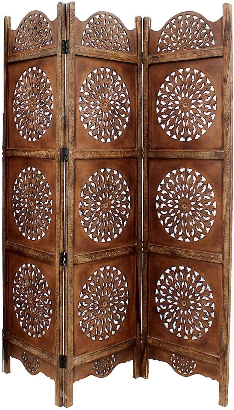 APEX DESIGN Wooden Room Partition for Living Room | Wooden Screen Separator | Room Dividers 3 Panels |Wooden Room Wall Divider | Wooden Hall Partition Furniture for | Bedroom | Office | Restaurant