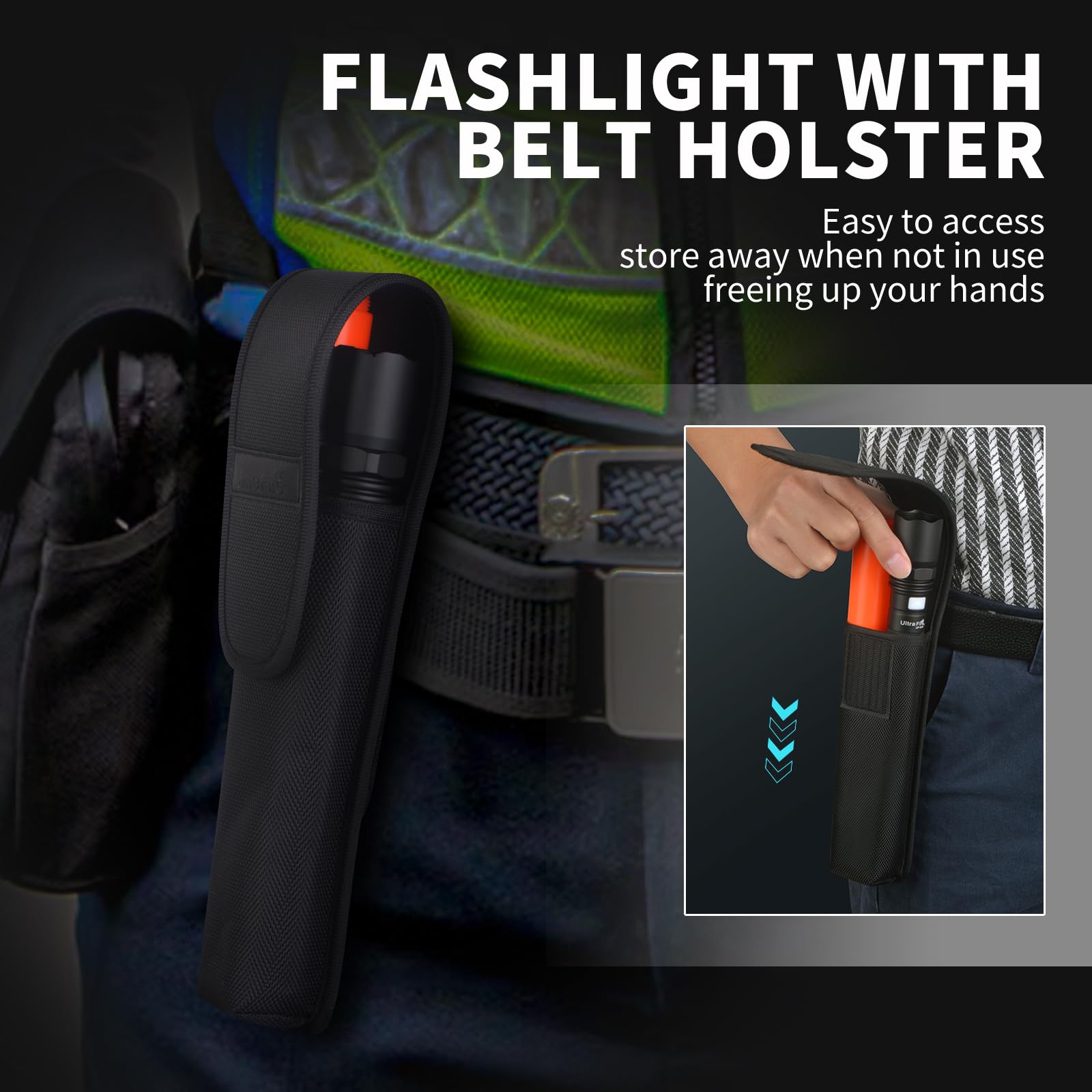 ULTRAFIRE 19 Inch Traffic Wand LED Torch with Holster, 850 Lumens Traffic Control Wand - Image 3
