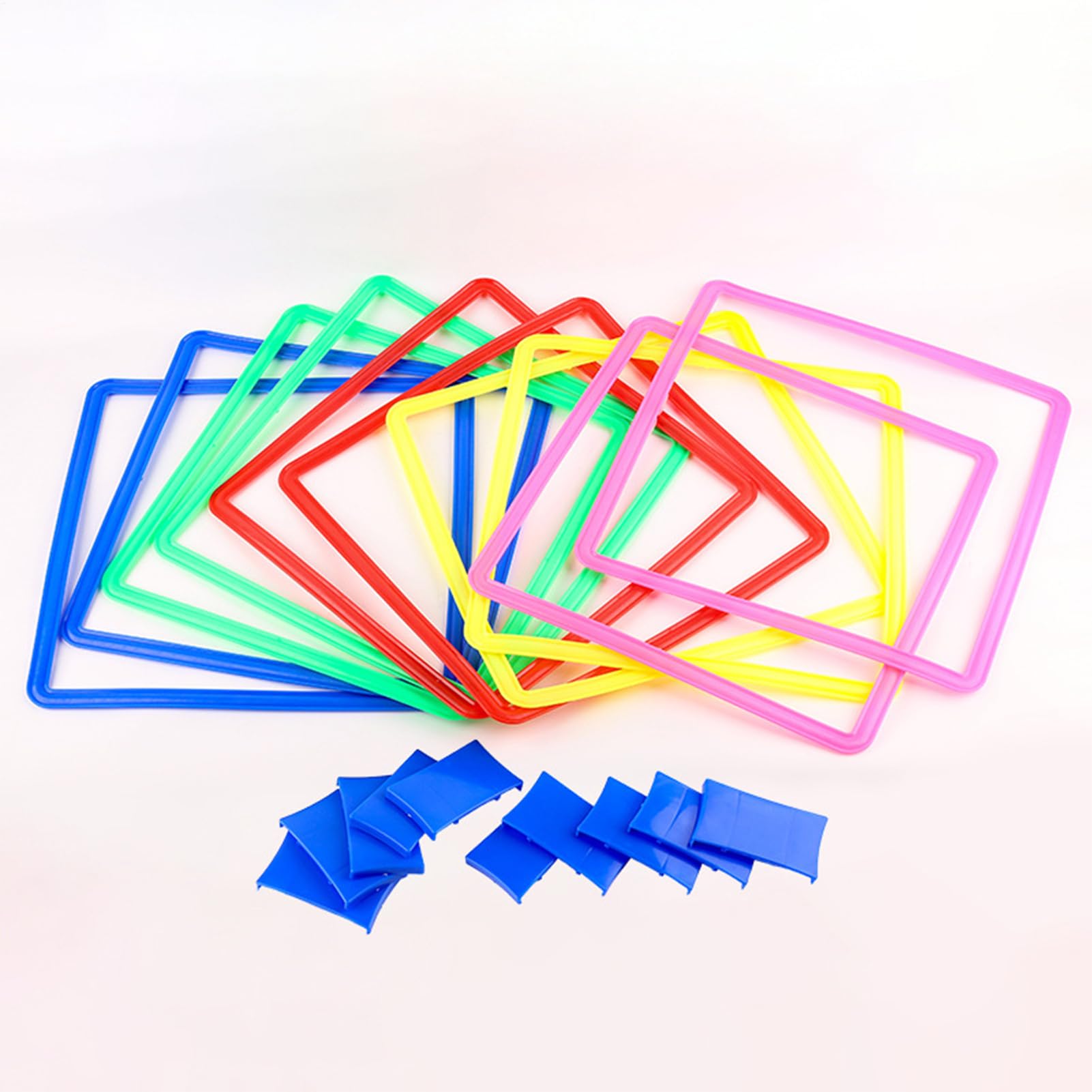 Hüpfkästchen Outdoor – Spannendes Hüpfspiel für Kinder mit Hindernisparcours, Ringen & Wurfbeuteln, 15 Zoll Quadrate mit Steckverbindern | Ideal für Indoor & Outdoor, Garten, Schule, Kinderparty, Frei