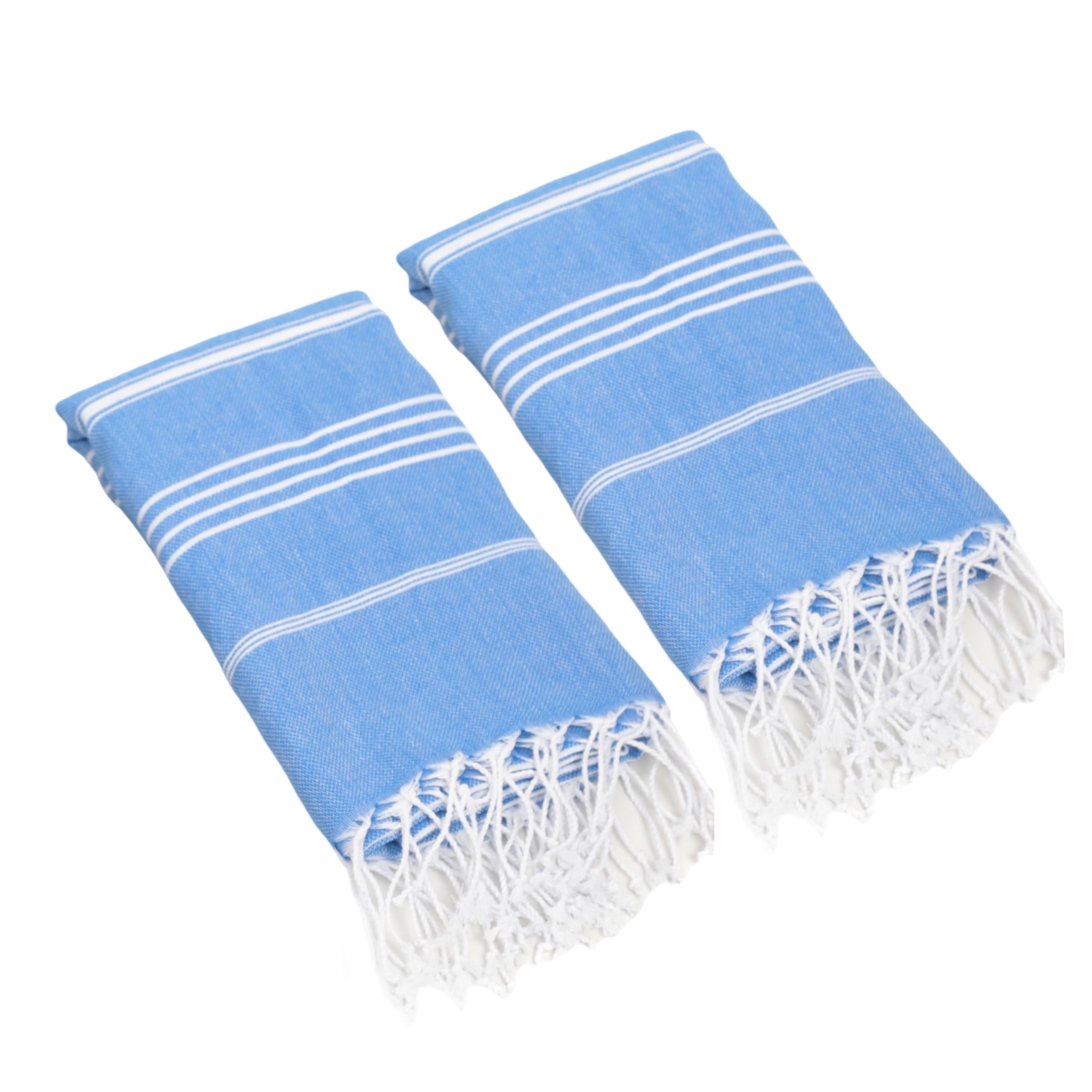 Strandtuch Hamamtuch Saunahandtuch Set - 1er & 2er Pack 100% Baumwolle - Hochwertiges Badetuch und Duschtuch - Picknickdecke, Extra Leicht