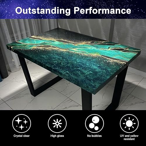 Miniatura 6 de COOKEY Resina epoxi, kit de resina de 2 galones, resina epoxi transparente, no amarillenta y sin burbujas, autonivelante, fácil de mezclar,