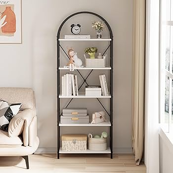 Amazon｜Arbuxzuy 本棚5段 幅24インチ 工業用アーチ型本棚