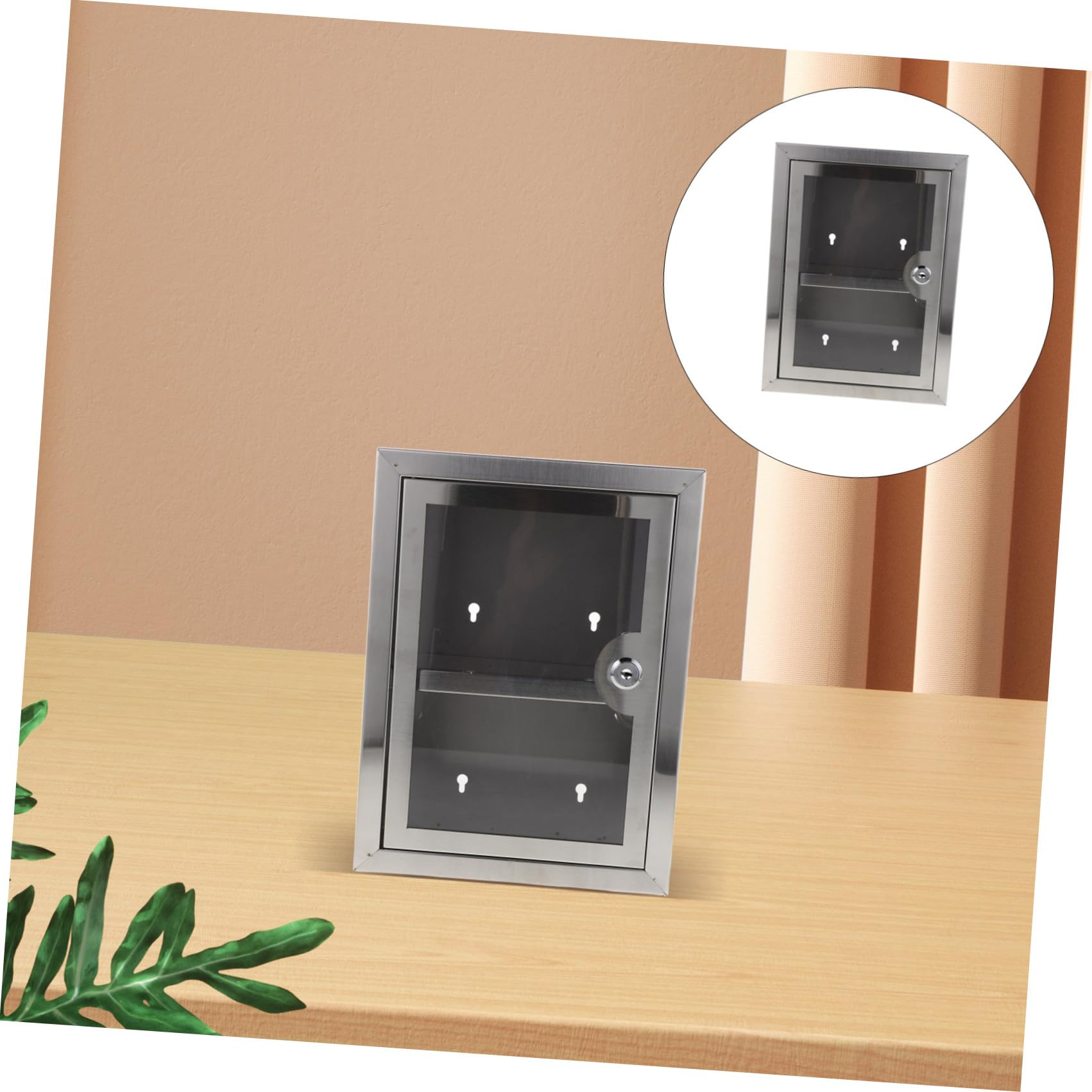 GALPADA Scatola di Sicurezza a Muro in Metallo con Serratura, Piccolo Contenitore Portaoggetti Doppio Livello 28x21x11 Cm, Armadietto Organizzatore per Medicinali e Oggetti Personali