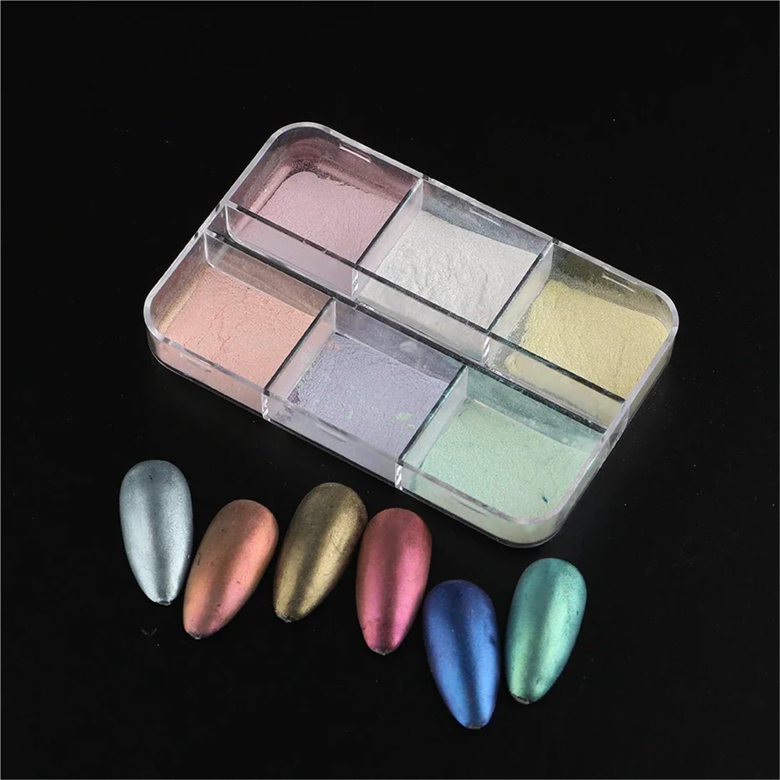 Polvere cromata unghie Polvere for unghie a specchio al chiaro di luna Pigmenti metallici effetto cromo Smalto gel Polvere laser Glitter Aurora Shiny Pearl Nail manicure per Manicure(1909-50)