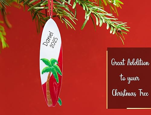 Miniatura 5 de Adorno de Navidad personalizado para tabla de surf 2023, personalización gratuita  Tabla de surf de ola, elegante tabla de surf en el océano para