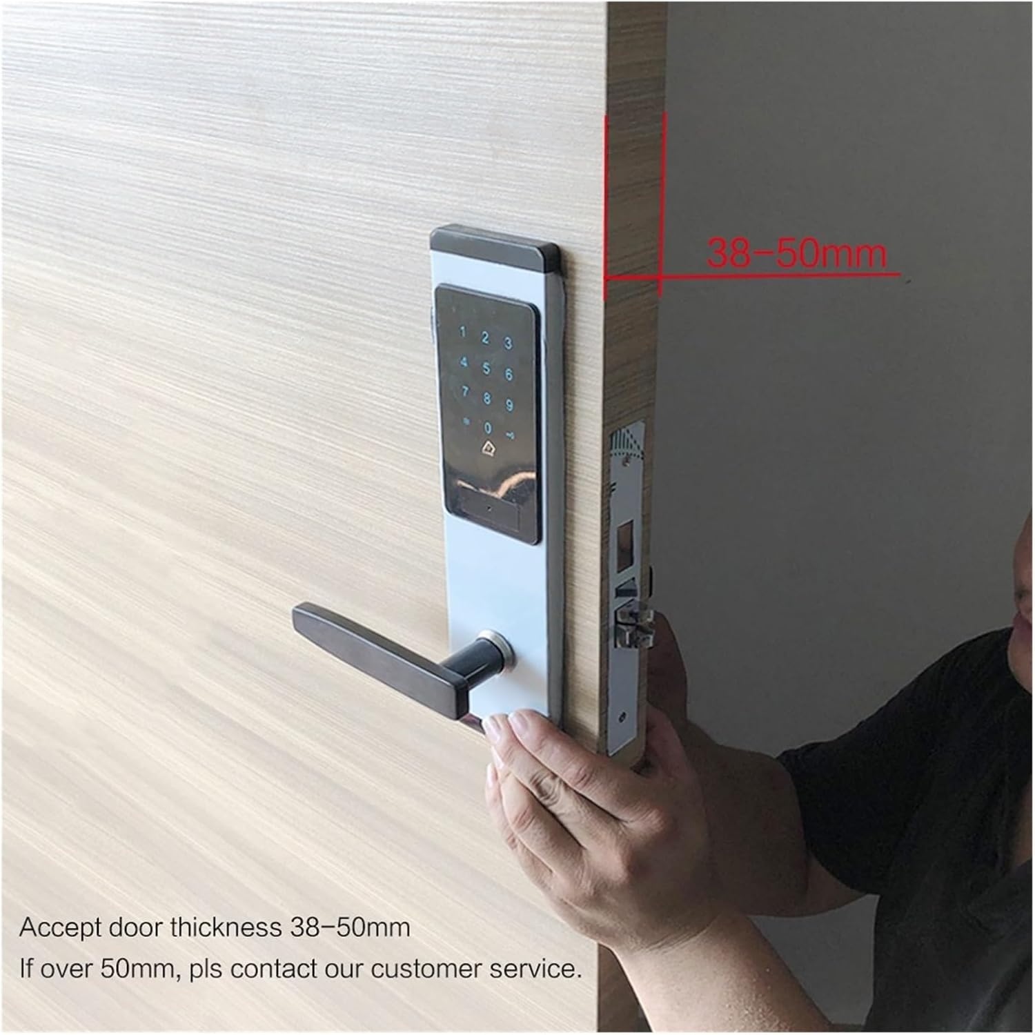 Cerradura electrónica de seguridad de la aplicación TTlock, bloqueo de pantalla táctil inteligente WiFi, bloqueo de teclado de código digital para apartamento de hotel en casa (color: izquierda-P