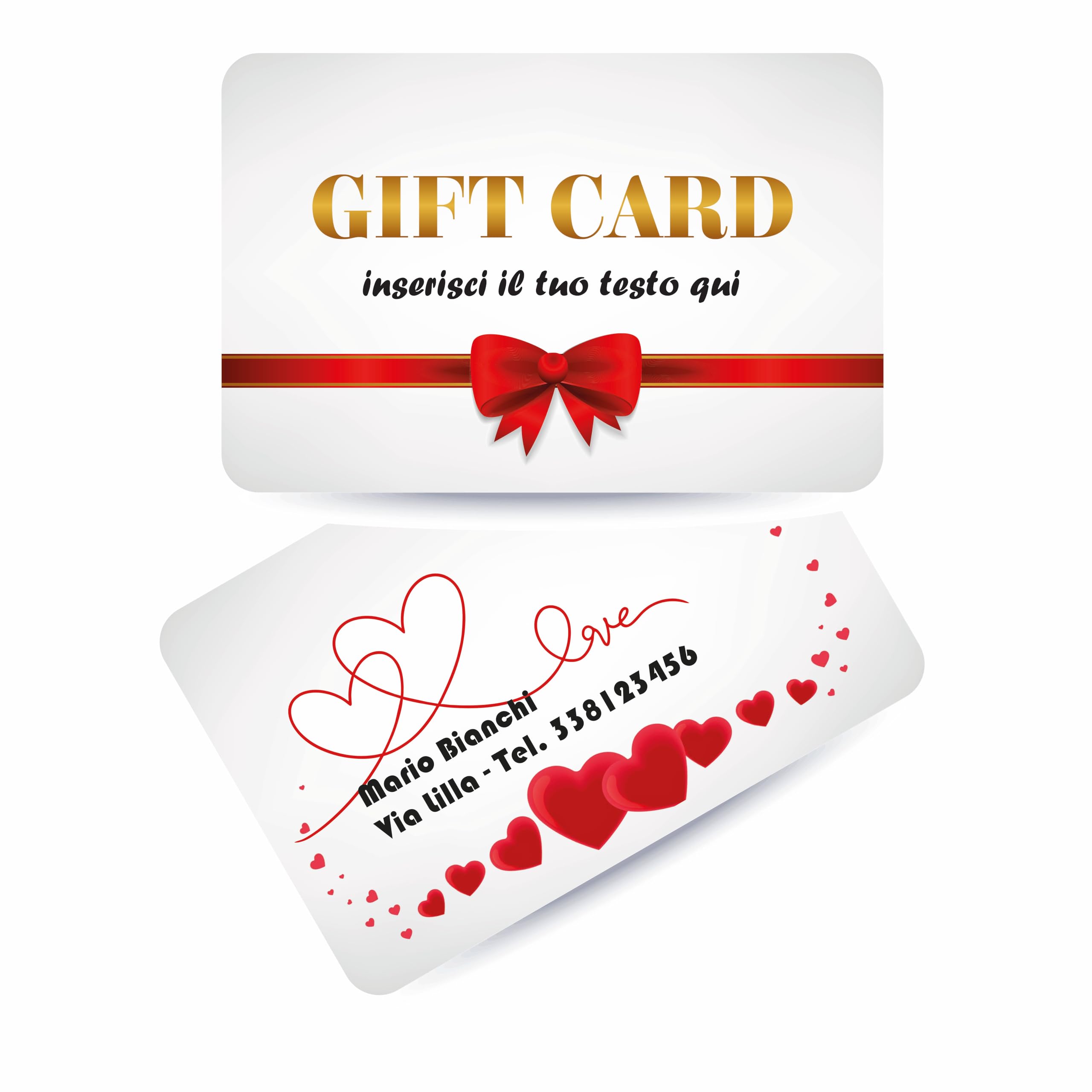 Tessere PVC Personalizzate da 1 a 5000 Pezzi, Card con Foto Logo e Testo, Badge Fronte Retro