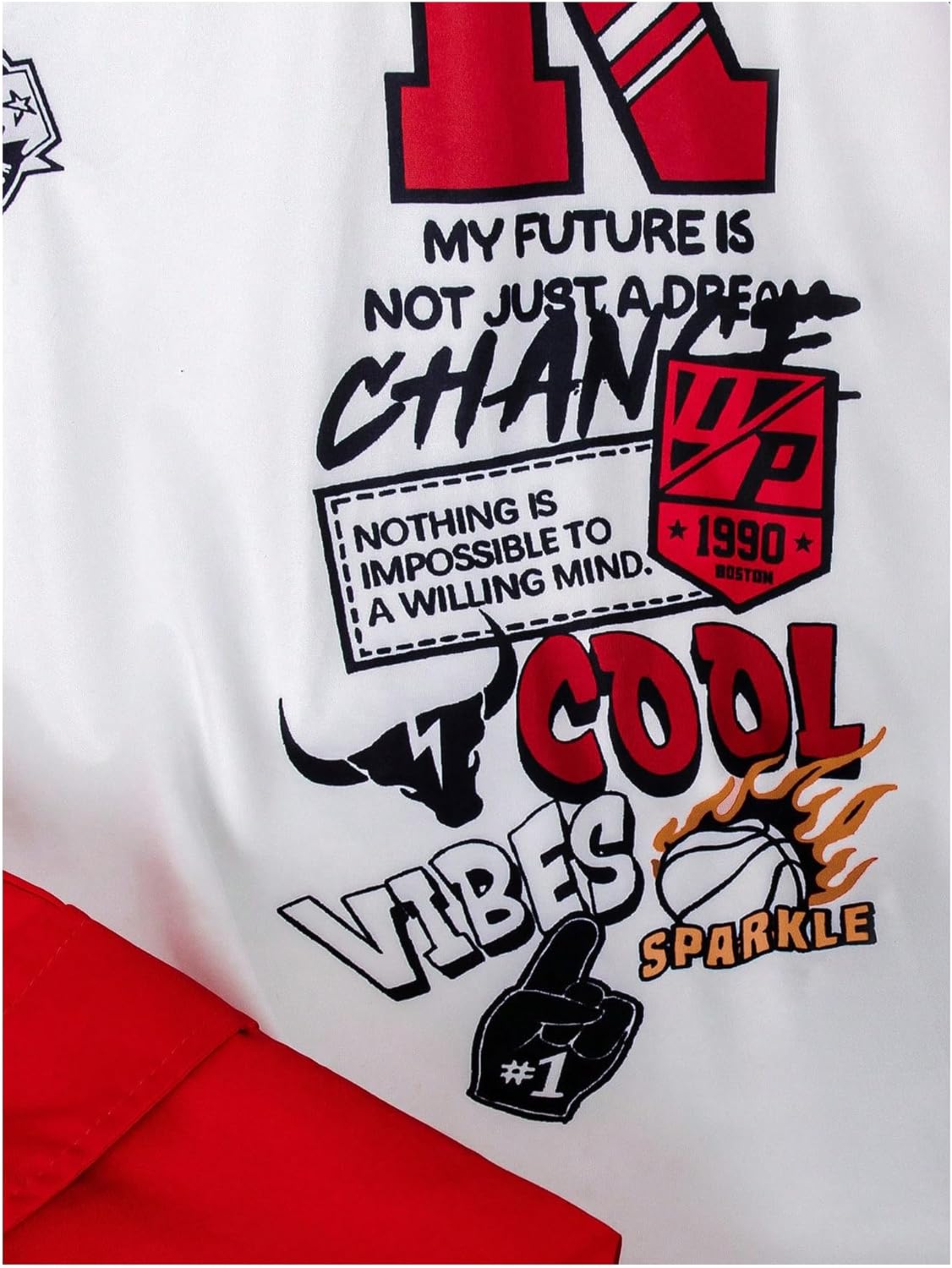 Boy's 2 Piece Outfits Short Sleeve Crew Neck Graphic Tees & Cargo Shorts Teen Clothes - Image 3