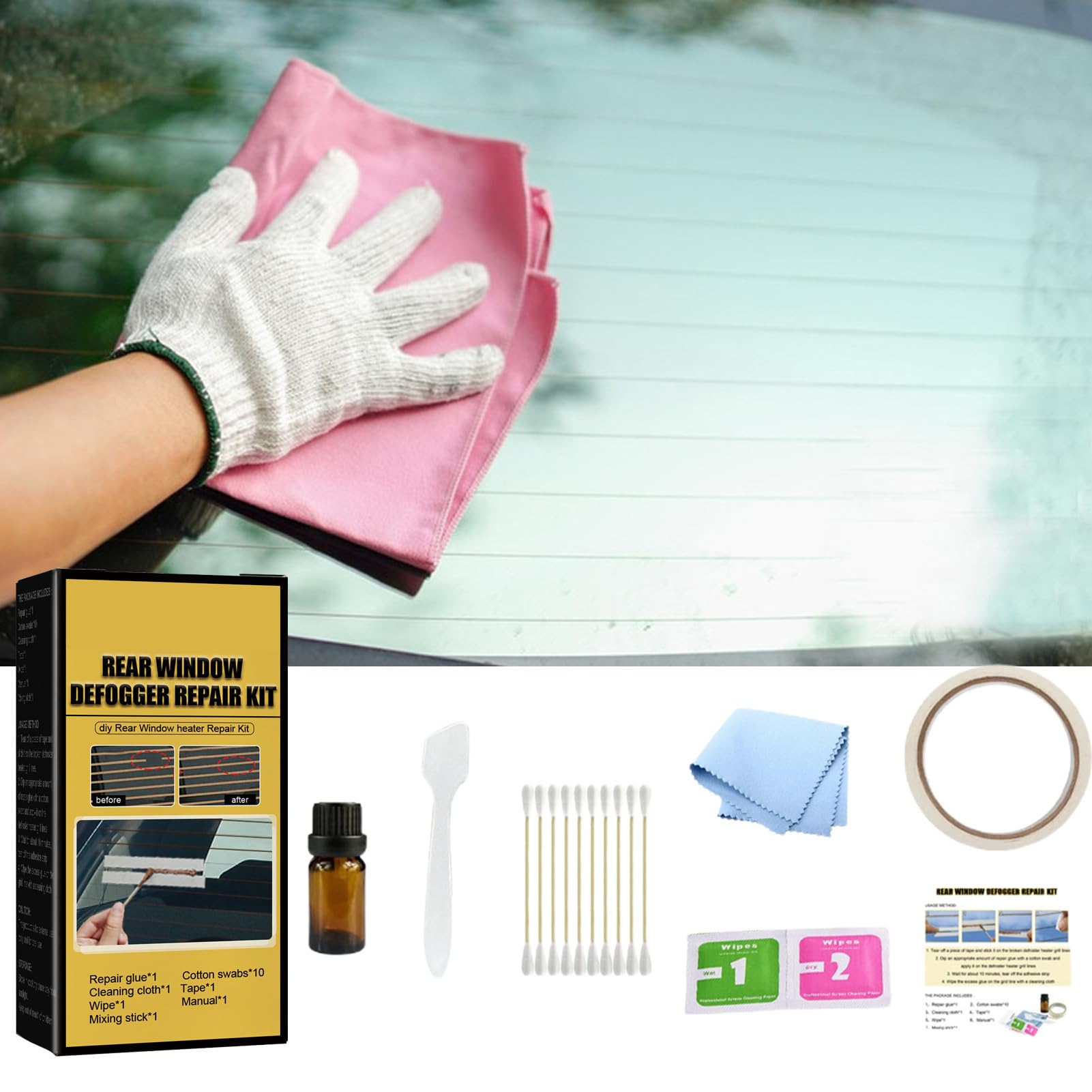 Kit di Riparazione per sbrinatore lunotto Posteriore Auto, Kit per Riparare rotti riscaldatori griglia riscaldata conduttiva Set per e Linee