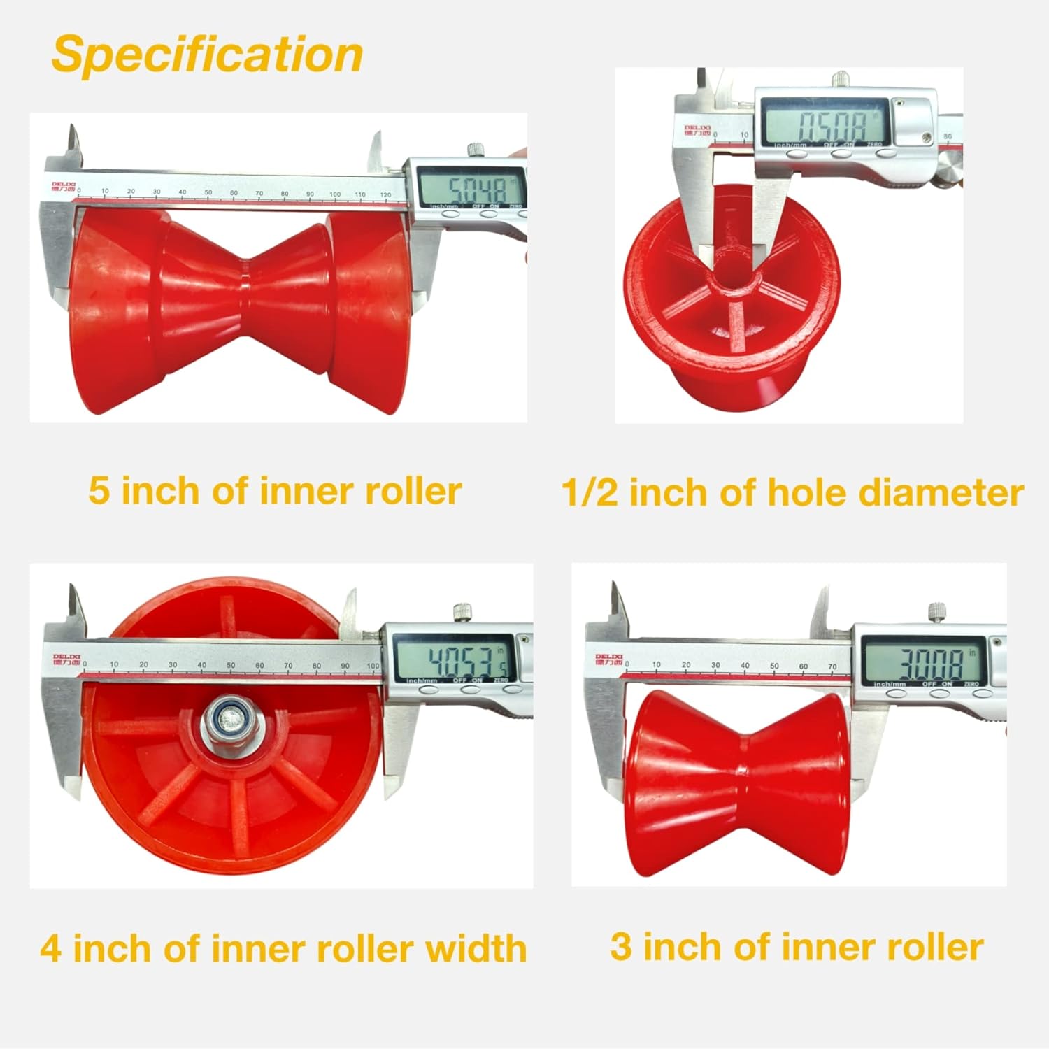 UANOFCN 3" Boat Trailer Roller Assembly 1/2" Shaft Non Marking Polyurethane : Sports & Outdoors