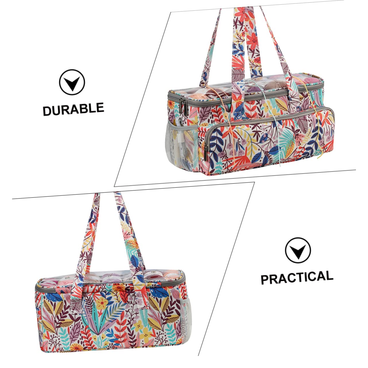 Ciieeo Borsa Portaoggetti Per Filati Di Astuccio Portaoggetti Organizer Per Utensili Per Maglieria Realizzato in Oxford Design Leggero e Portatile Maniglia