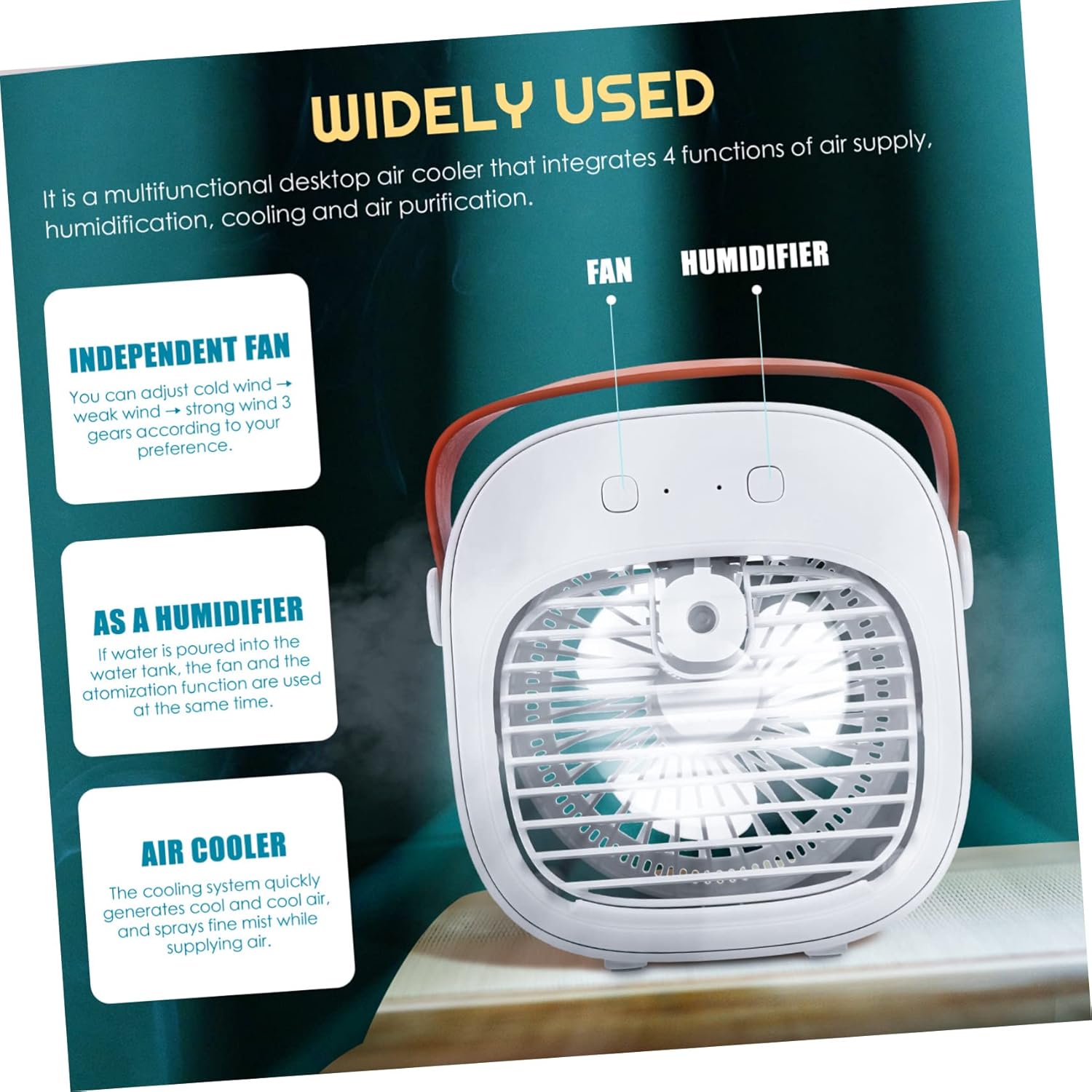 Zerodeko 1 Set Desktop Misting Fan Speed Air Circulator for Office Home Travel Portable Design Powered for Various Environments