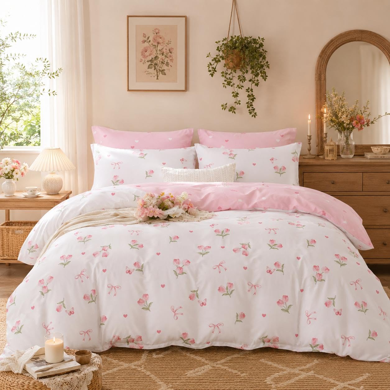 Lanqinglv Bohemian Bettwäsche 3 Teilig Boho Indischen Mandala Bettwäsche Set Renforce mit Reißverschluss Bettbezug und Kissenbezug 80x80cm