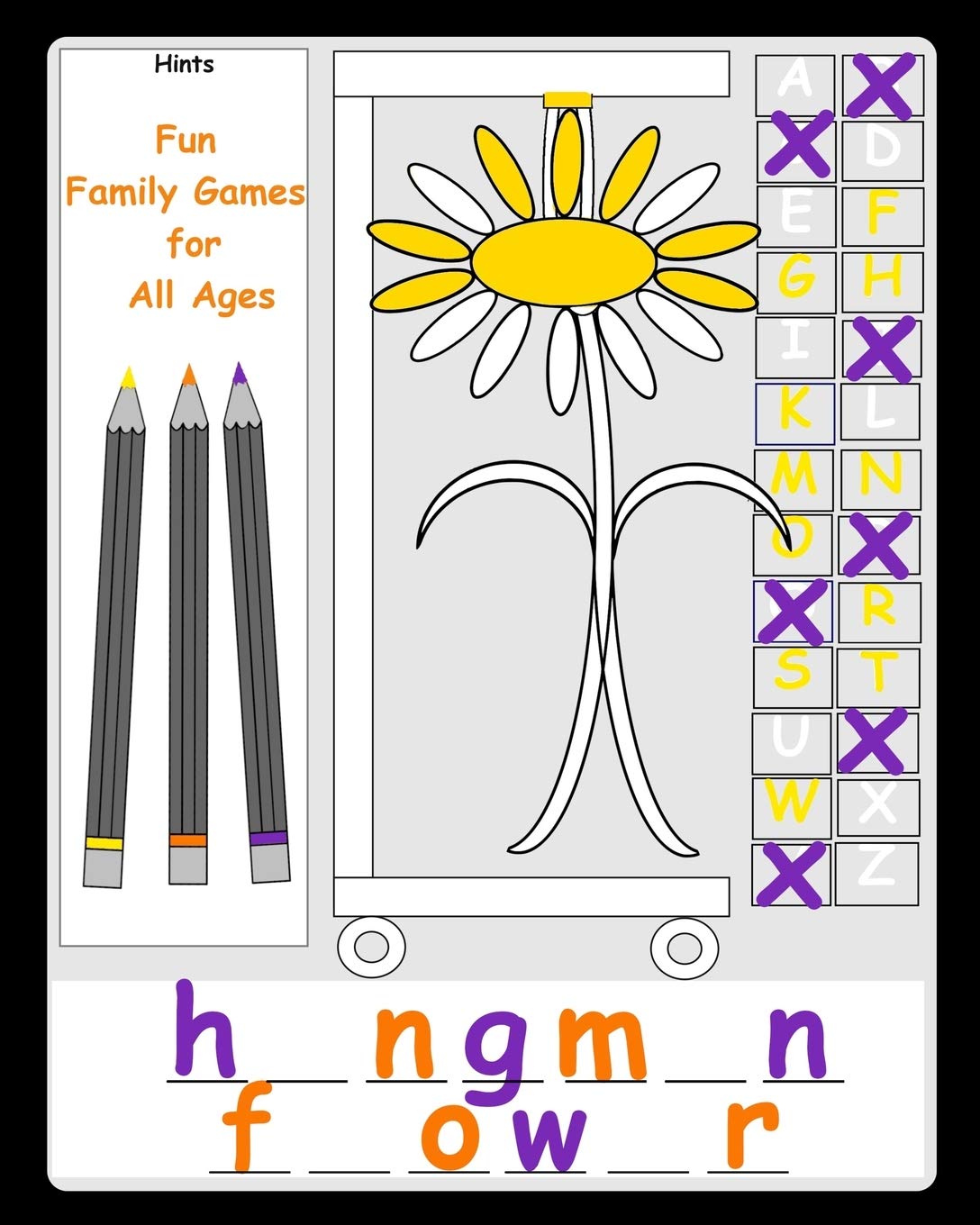 Buy Fun Family Games for All Ages: Hangman Alternative Hang a Flower A pen  and paper game book for kids & adults Simple fun easy for siblings parents  elderly seniors: 0 (Simple