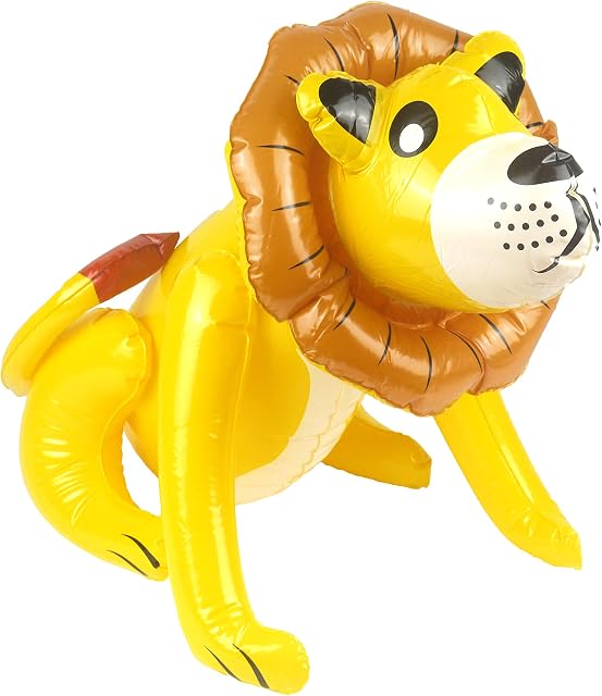 Henbrandt Inflatable Lion Animal Safari Party Decorations Jungle Blow Up Inflatable Toys Pool Party Photo Booth Props Fancy Dress Accessory