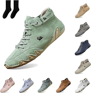 Handgefertigte orthopädische Bequeme Lederschuhe Montela Schuhe Damen Herren, Leder-Turnschuhe mit seitlichem Reißverschluss, Flache Outdoor-Schuhe, Freizeitschuhe zum Fahren und Gehen