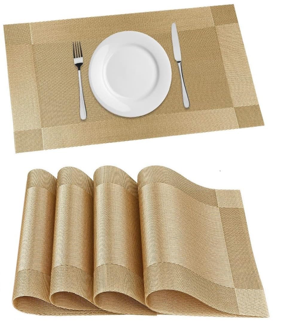 GKN Washable PVC Heat Resistant Colorful Table Place Mats for Kitchen Dining Table Mates Washable Heat-Resistant for Dining Table (Gray, Pack of 6) — Amazon image 11