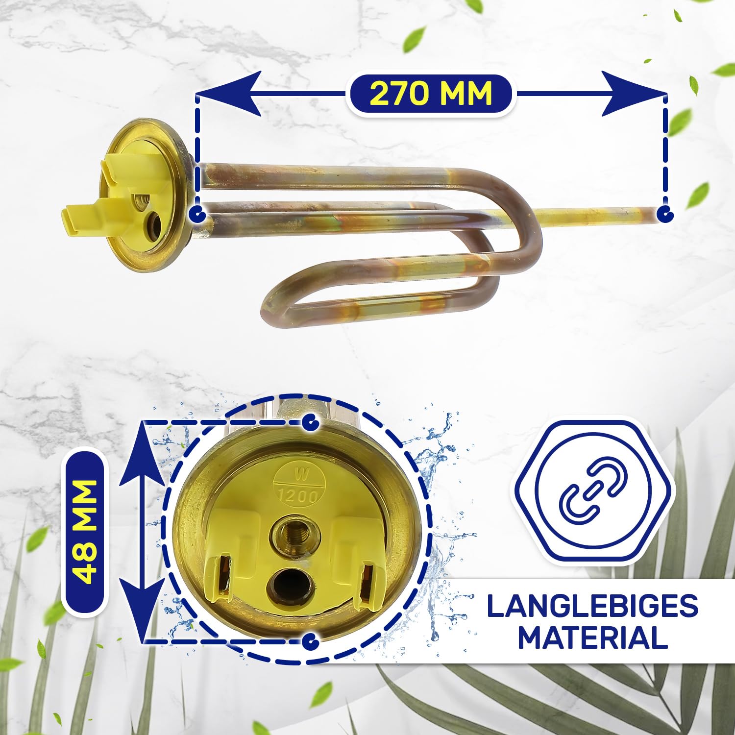 Heizstab für Kessel 1200W mit Originalcode 61401776 für Ariston - Garantie 10 Jahre - MONTERAL