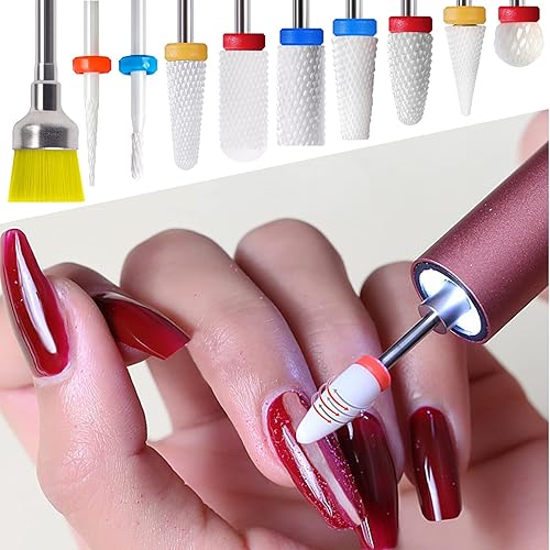 Miniatura 2 de Brocas de cerámica para uñas, 10 unidades, accesorios profesionales para cortar uñas, accesorios de liberación de uñas de gel, uñas de gel, brocas