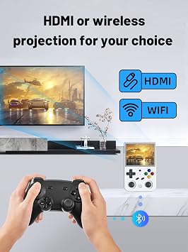 RG353V Retro Handheld Game with Dual OS Android 11 and Linux,RG353V with 64G TF Card Pre-Installed 4452 Games Supports 5G WiFi 4.2 Bluetooth Online Fighting,Streaming and HDMI