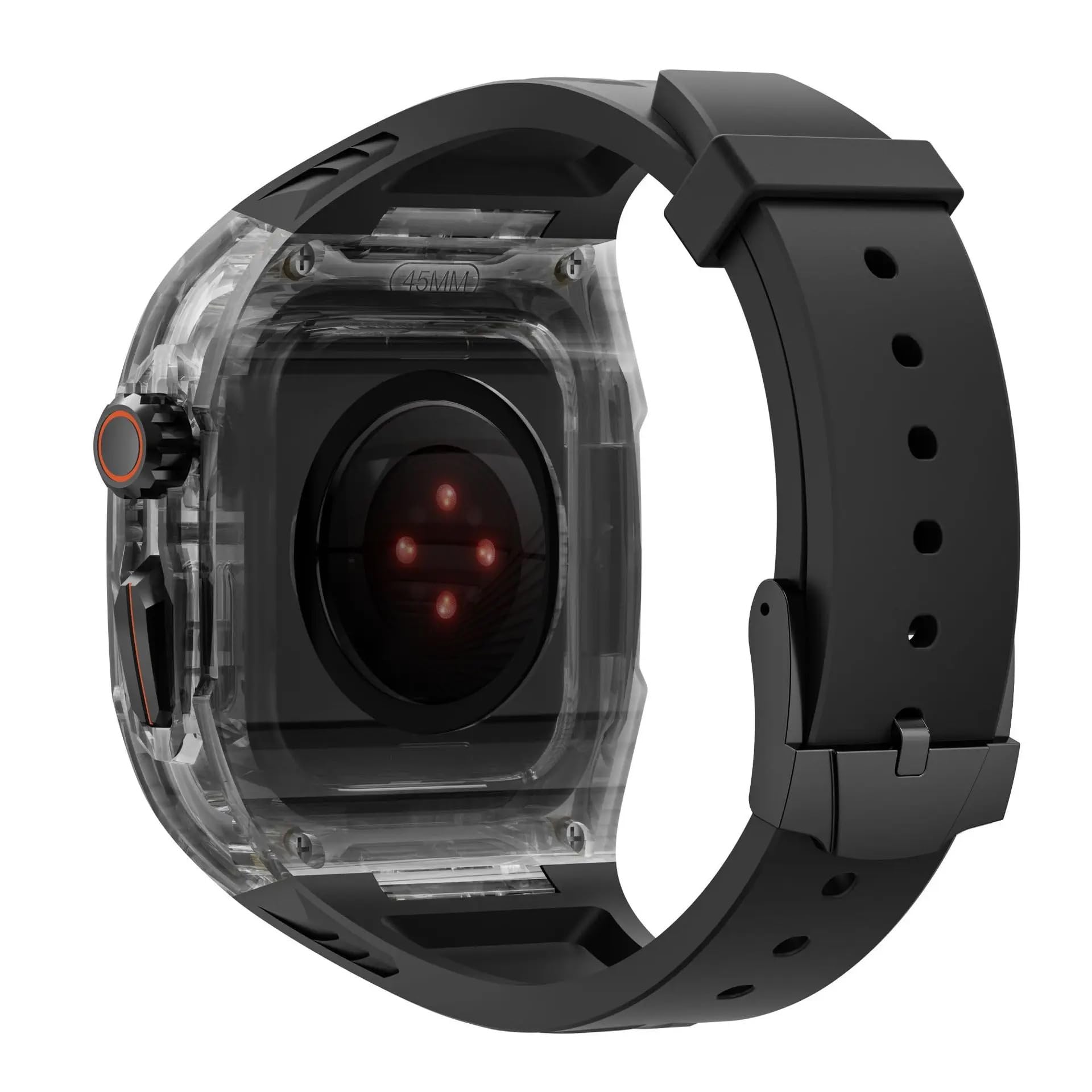 Cinturino compatibile con Apple Watch Kit protezione custodia in policarbonato per Serie 9 8 7 45mm SE 6 5 4 44mm