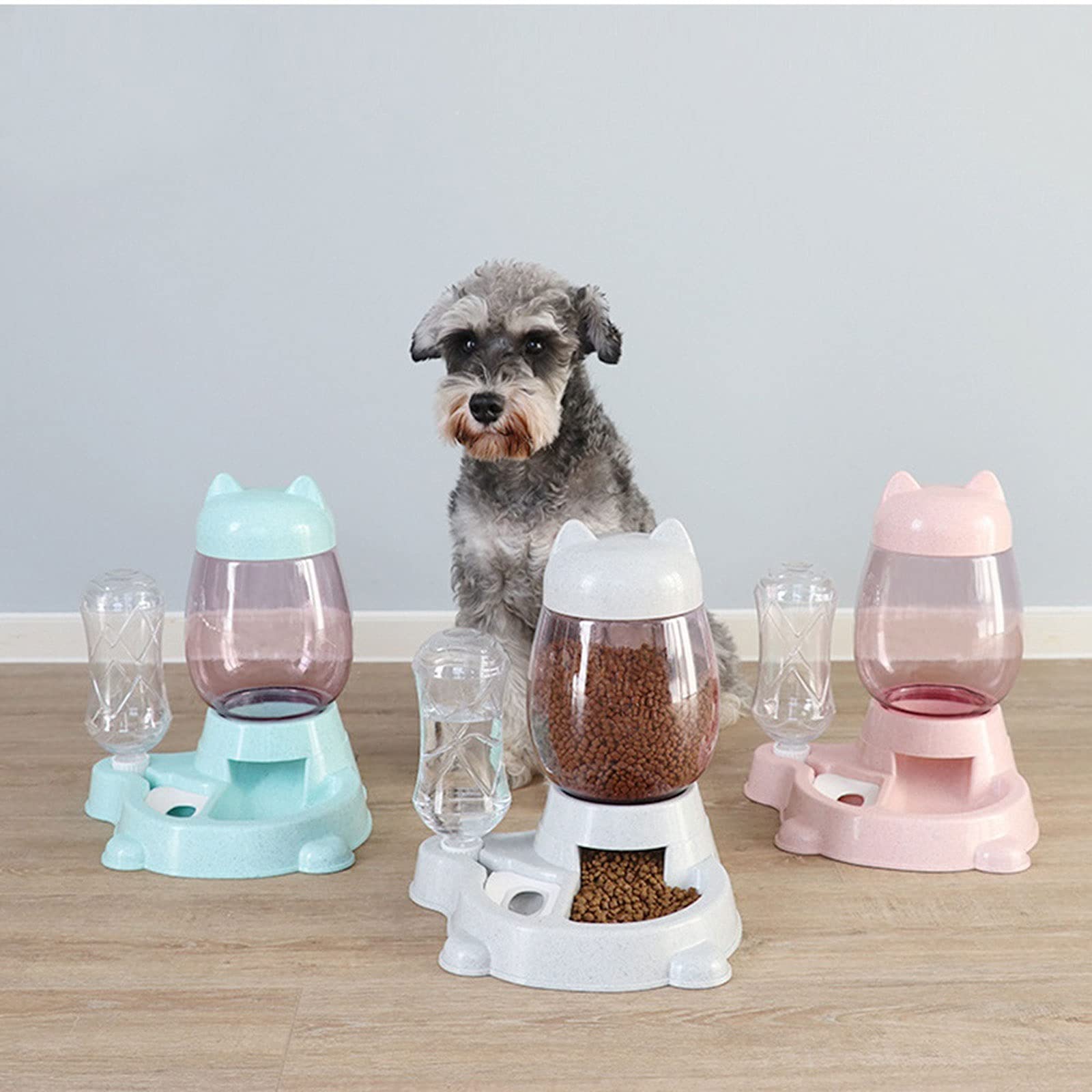 RTHGTFGW Gamelle Chien Boire Automatique Chat Chaton Distributeur d'eau Dog Food Bowl Abreuvoir Non Humide Bouche Antioverturning Pet Alimentation Conteneur (Color : Grey)