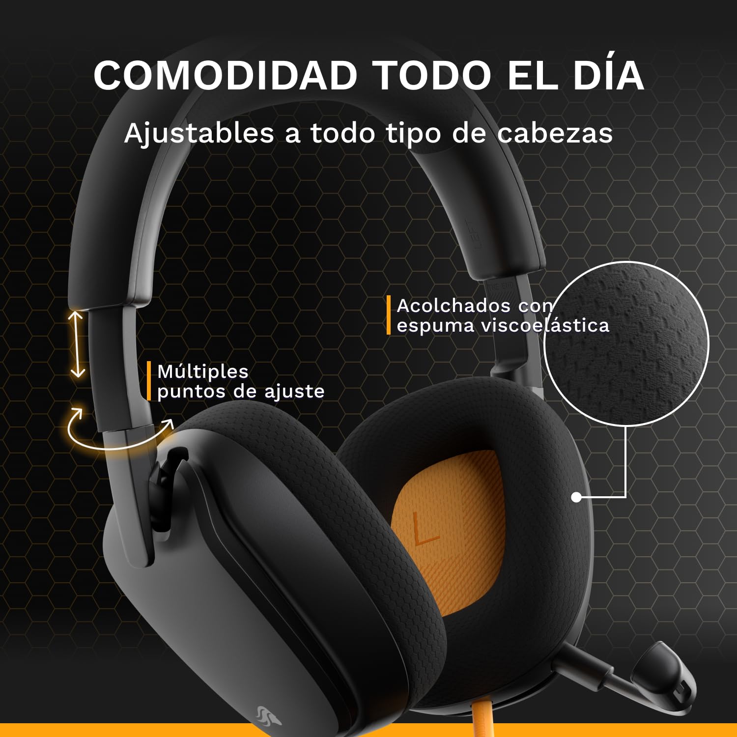 Glorious GHS Eternal - Auriculares de Gaming estéreo para PC, PS5, PS4, Xbox y Switch - Altavoces Ajustados únicos, Micro extraíble y Ajustable de 3.5 mm - Comodidad Duradera día y Noche - Negros