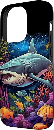 Vista 44 de Funda para iPhone 12/12 Pro Tiger Shark Sea Ocean Underwater Shark Lover