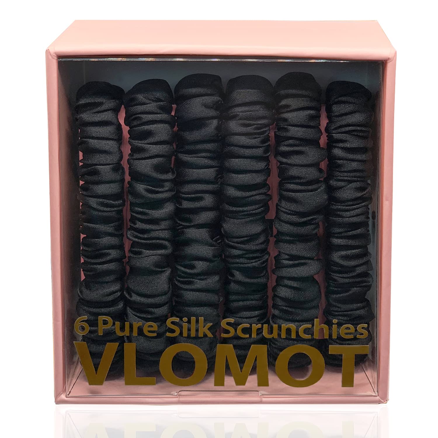 VLOMOT 6 Pcs Set 100 Pure Mulberry Silk Hair Scrunchies