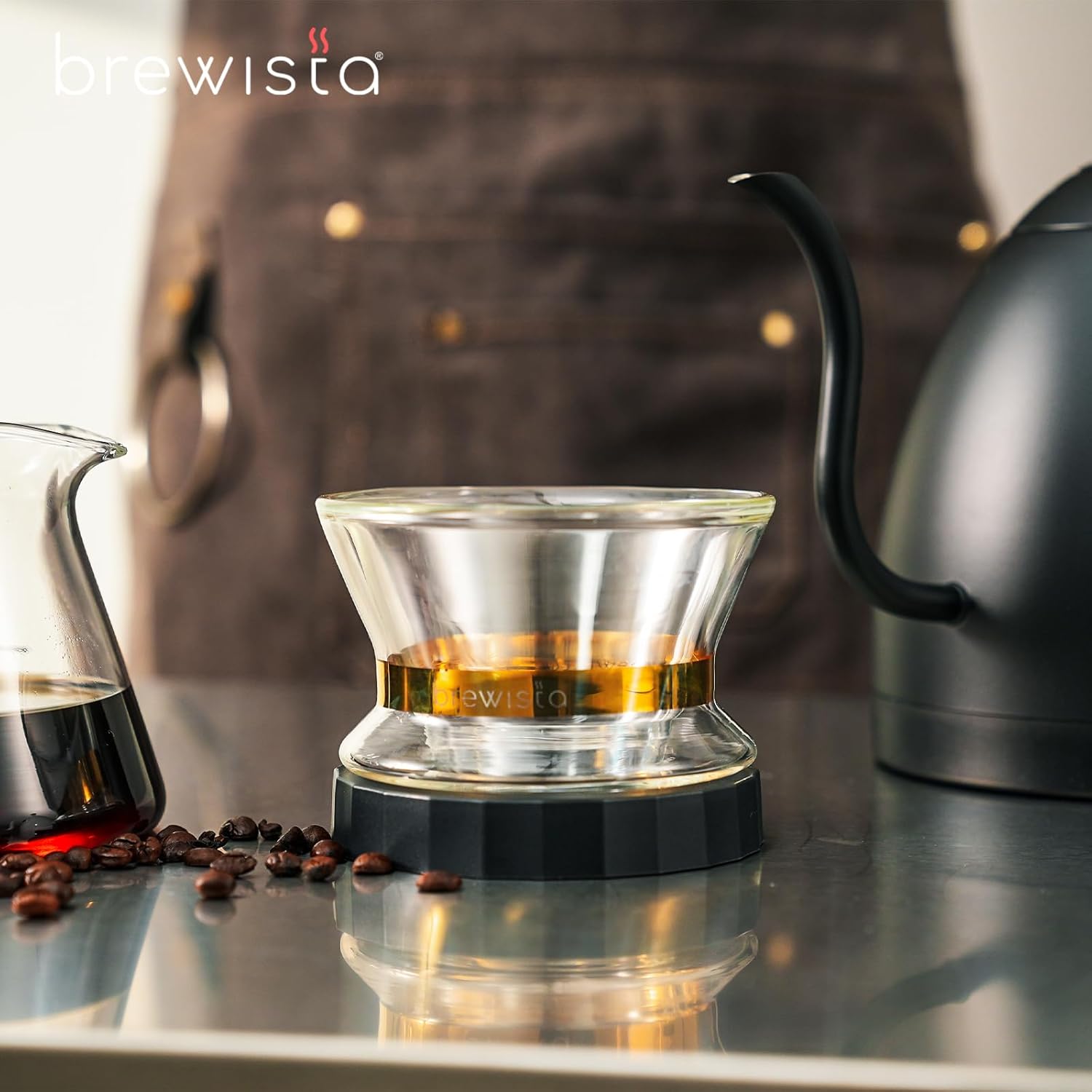 Brewista X Series Target Next Wave Duo Pour Over Coffee Dripper, Insulated Double Wall Glass, Easy-To-Clean Drip Coffee Maker for Home & Office (2-4 Cups)